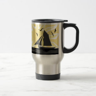 Caneca de viagem do nascer do sol dos marinheiros