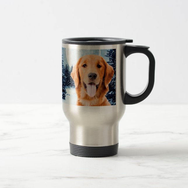 Caneca de viagem do ouro Retriever (Direita)