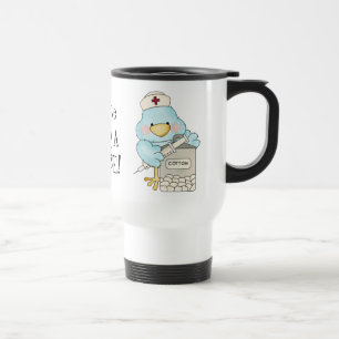 Caneca de viagem do pássaro dos cuidados do amor