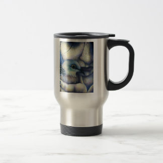 Caneca de viagem do pássaro e da menina