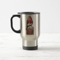Caneca de viagem do pisco de peito vermelho