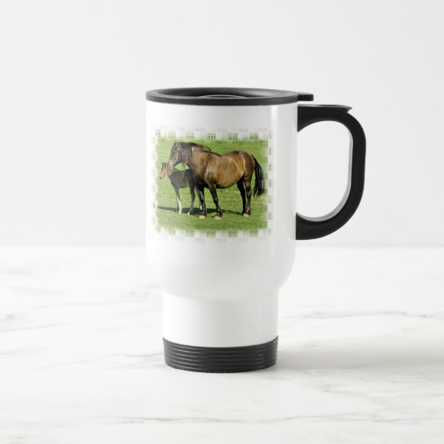 Caneca de viagem do plástico da égua e do potro (Direita)