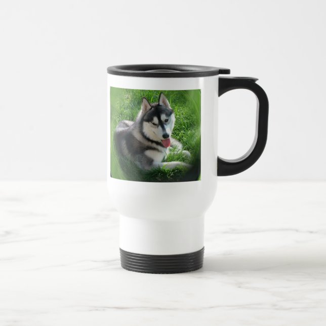 Caneca de viagem do plástico do cão do rouco (Direita)