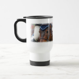 Caneca de viagem do plástico do perfil do cavalo