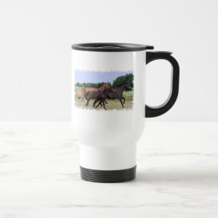 Caneca de viagem do plástico dos cavalos selvagens