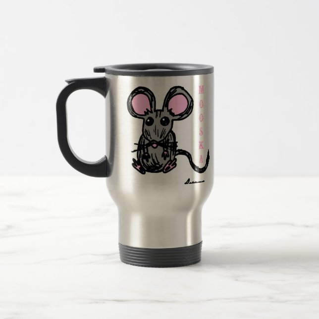Caneca de Viagem do Ratinho Mooska Fofa (Esquerda)