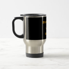 Caneca de viagem do Rei Picleball - preto com ouro
