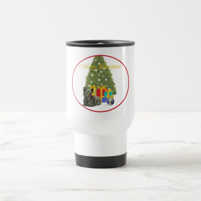 Caneca de Viagem do Skye Terrier Natal (Centro)