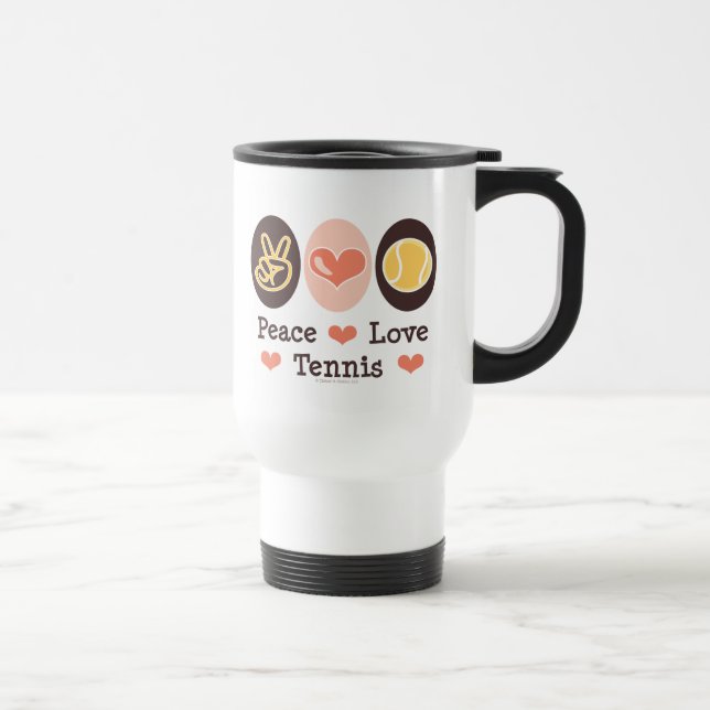 Caneca de viagem do tênis do amor da paz (Direita)