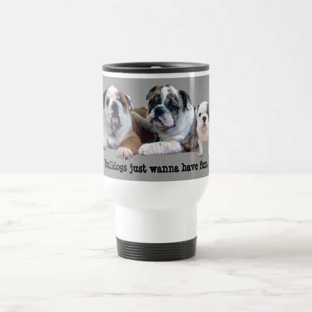 Caneca de viagem do trio do buldogue (Centro)