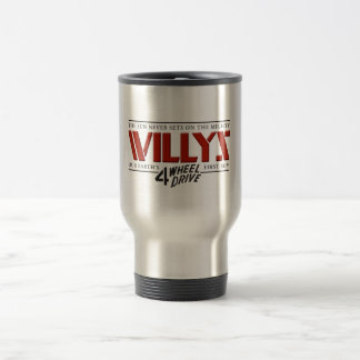 Caneca de viagem do vermelho de Willys 4WD