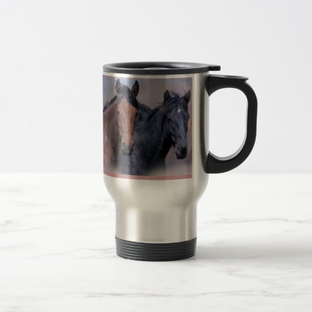 Caneca de viagem dos cavalos selvagens (Direita)