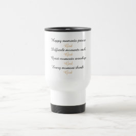 Caneca de viagem dos momentos