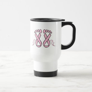 Caneca de viagem dos pés da fita de câncer de ma