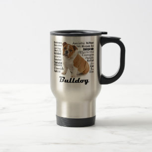 Caneca de viagem dos traços do buldogue