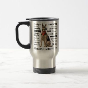 Caneca de viagem dos traços do german shepherd