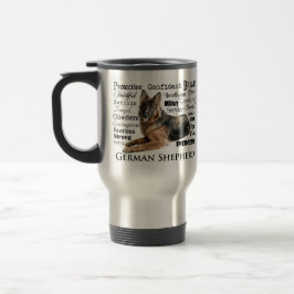 Caneca de viagem dos traços do german shepherd