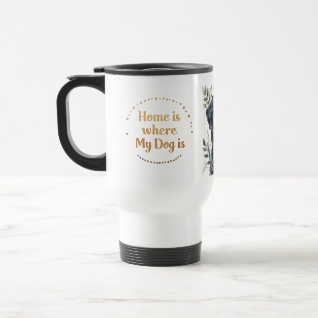 Caneca de viagem Dourada "Home Is Where My Dog Is" (Esquerda)