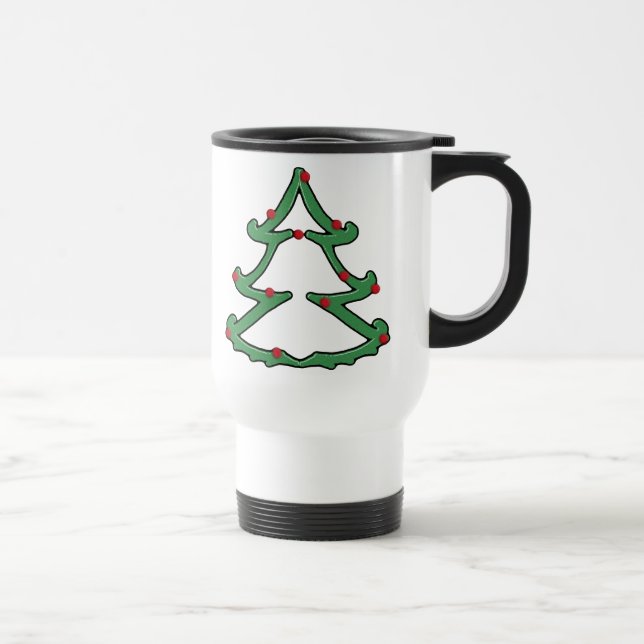 Caneca de viagem dupla da árvore do feriado (Direita)