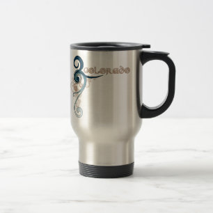 Caneca de viagem encaracolado azul de Colorado do