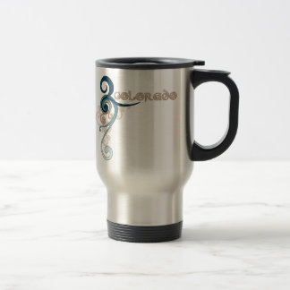 Caneca de viagem encaracolado azul de Colorado do