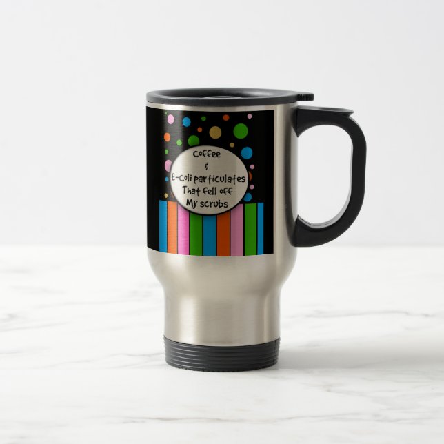 Caneca de viagem engraçada "café e E-Coli " da (Direita)