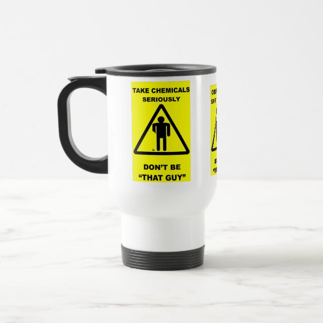 Caneca de viagem engraçada da segurança (Esquerda)