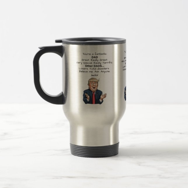 Caneca de viagem engraçada do Dia de os pais Trump (Esquerda)