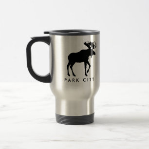 Caneca de viagem escura dos alces - lembrança de