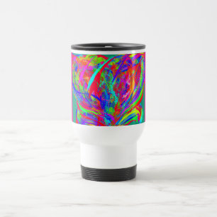Caneca de Viagem Flor Colorida Arco-Íris Fofa