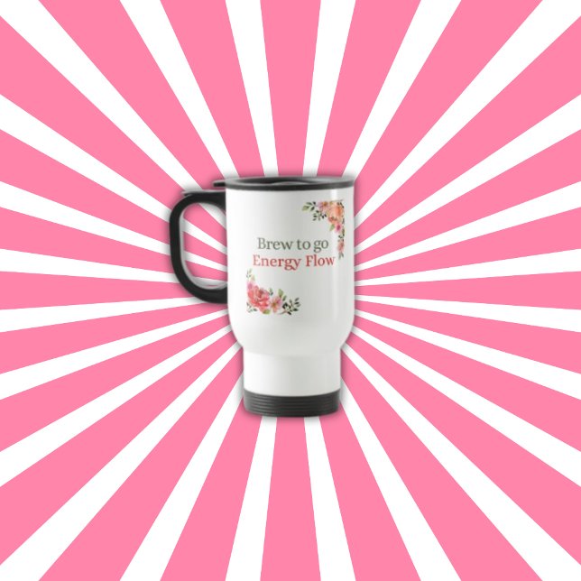 Caneca de viagem Floral De Fluxo De Energia De Bre (Criador carregado)