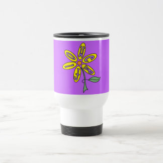 Caneca de viagem - flower power amarelo maduro