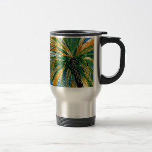 Caneca de viagem Francesa de Vintage Palm Trees Co