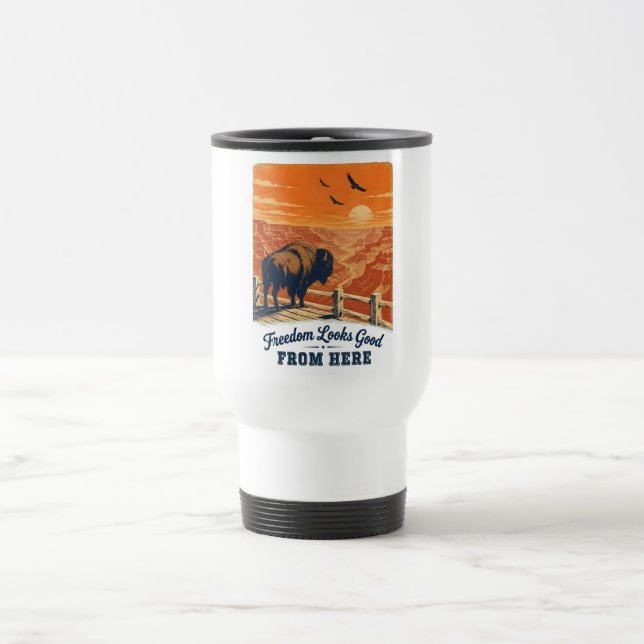Caneca de Viagem Freedom Looks Good Canyon (Centro)