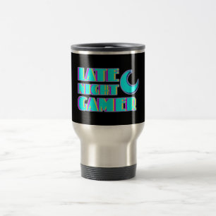 Caneca de Viagem Gamer Neon Glitch   Synthwave