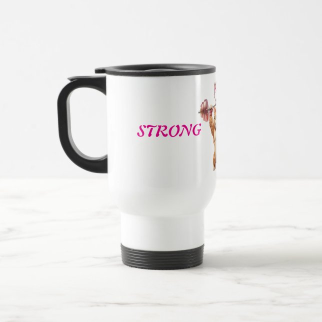 Caneca de Viagem Gata da Academia da Mamãe Forte (Esquerda)