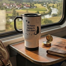 Caneca de Viagem Gato Preto Personalizada