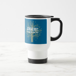Caneca de viagem genealógica (azul)