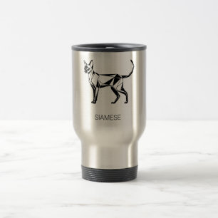 Caneca de Viagem Geométrica de Gato Siames Minimal