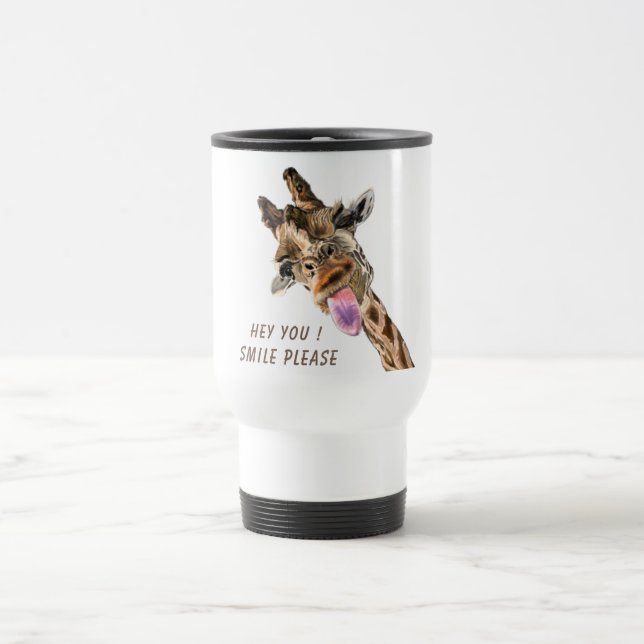 Caneca de Viagem Girafa Engraçada com Língua para  (Centro)