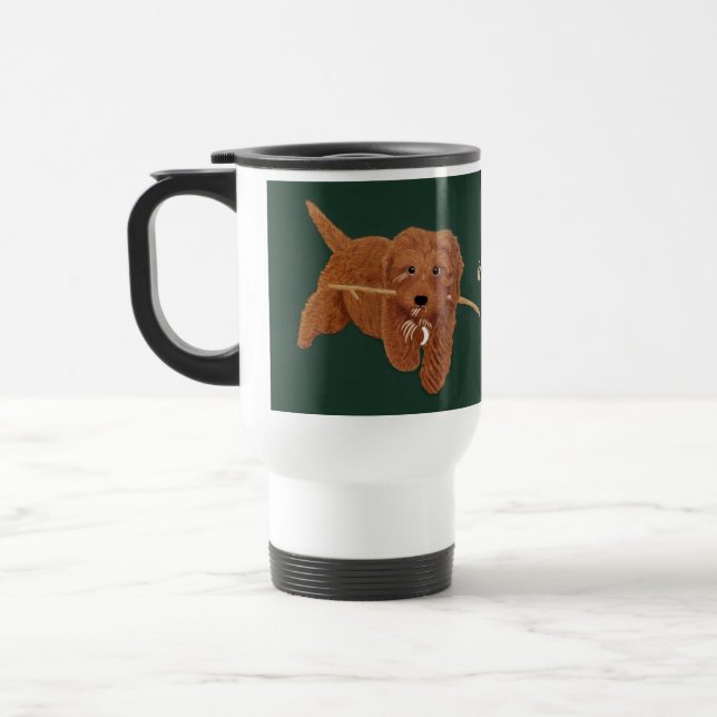 Caneca de Viagem Goldie Golden Doodle (Esquerda)