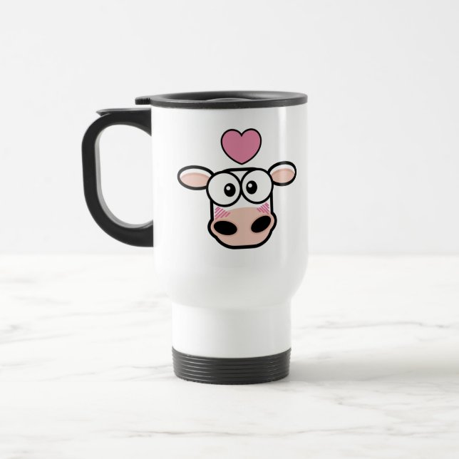 Caneca de viagem golpeada amor da vaca (Esquerda)