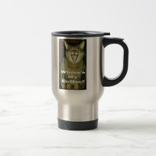 Caneca de viagem gorda engraçada do gato