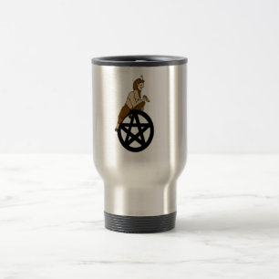 Caneca de viagem grega da bandeja e do Pentacle do