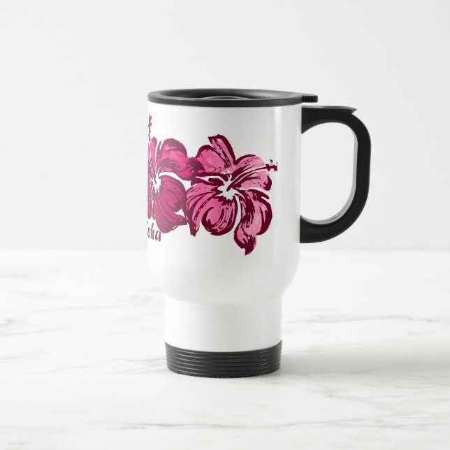 Caneca de Viagem Hibisco Aquarela (Direita)
