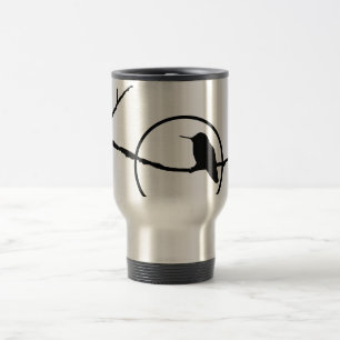 Caneca de viagem - Hummingbird e Sol em Silhouette