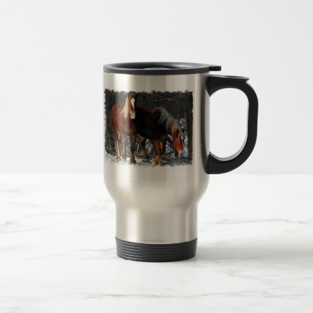 Caneca de viagem inoxidável belga dos cavalos de (Direita)