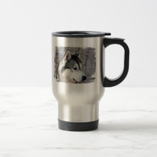 Caneca de viagem inoxidável da foto do Malamute