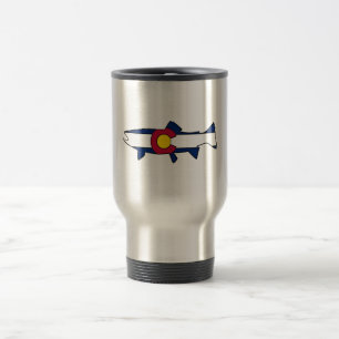 Caneca de viagem inoxidável de truta do Colorado f