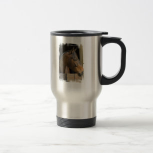 Caneca de viagem inoxidável dos cavalos do